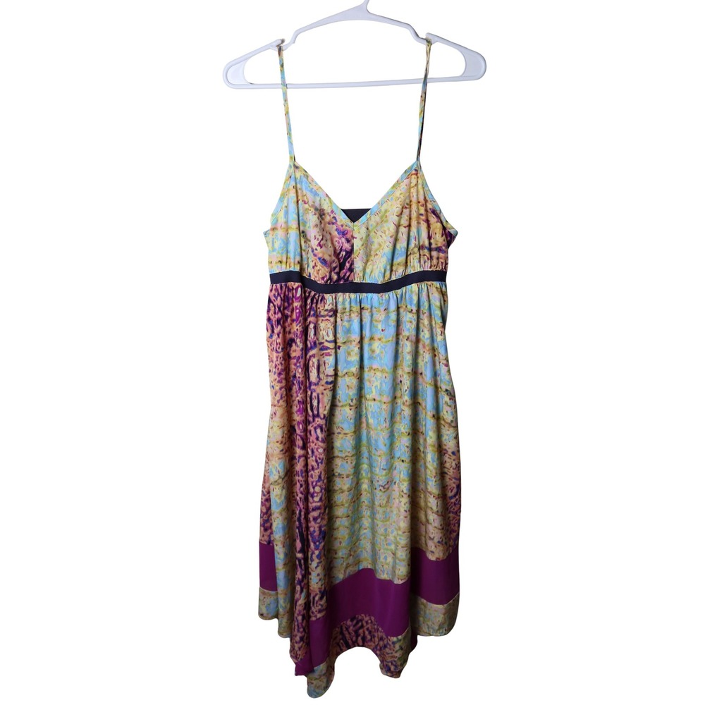 Simply Vera Vera Wang Abstract Watercolor Empire Waist Slip Dress Small Purple